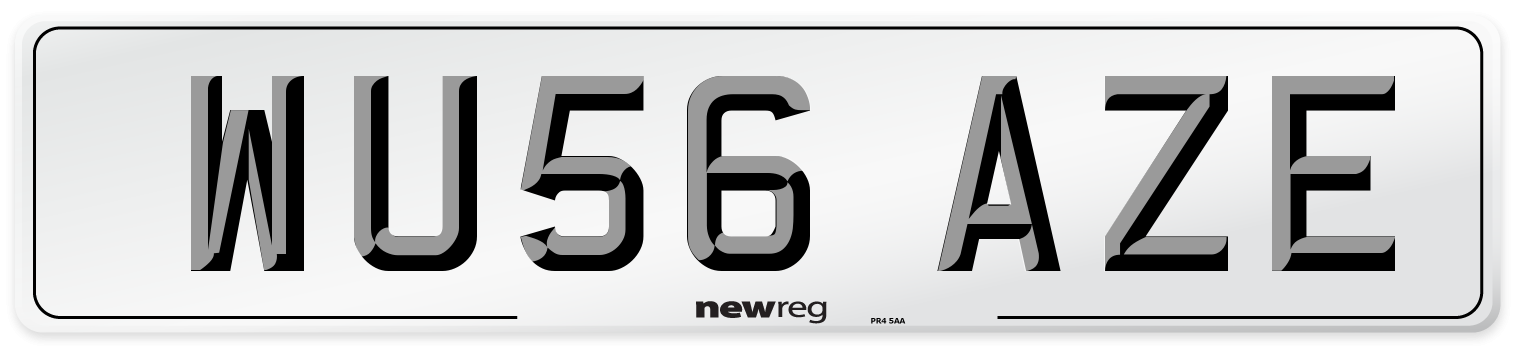 WU56 AZE Number Plate from New Reg